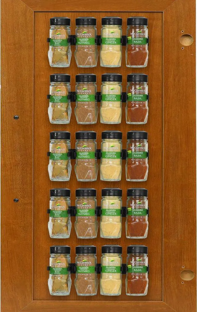 Main image of Simple Houseware Spice Gripper Organizer- 4 Strips, Holds 20 Jars, Black