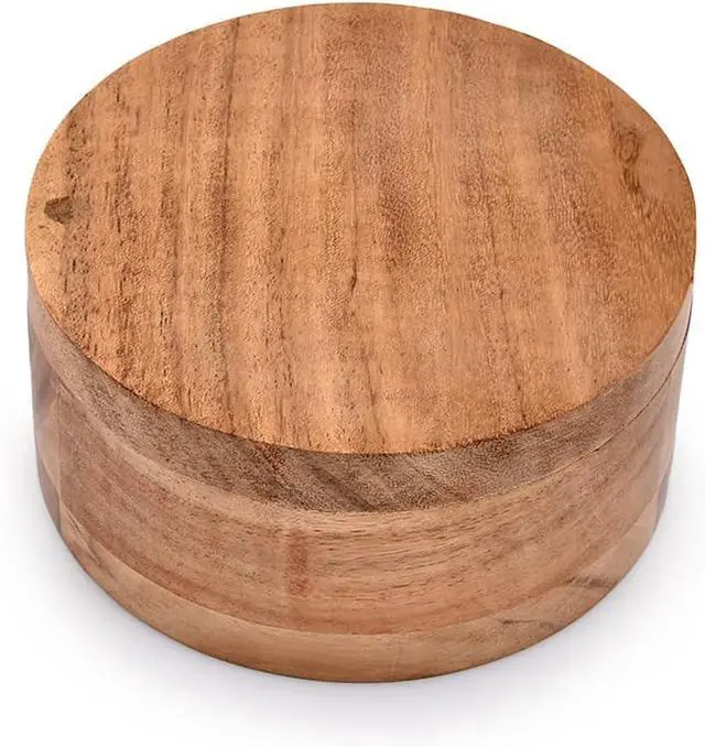 Alt view image 3 of 6 - EDHAS Salt and Pepper - 2 Compartment Swivel Lid with Magnet to Keep Dry Kitchen Seasonings Storage Containers (4.75" x 4.75" x 2.5")