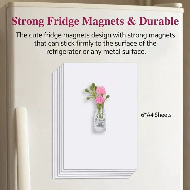 Alt view image 5 of 7 - Cute Mini Vase Fridge Magnets,8PCS Funny Luminous Plant Flower Magnets for Fridge,Tiny 3D Plant Pot with Flowers Refrigerator Magnets Decor for Kitchen, Office, Locker, Gifts for Mom Women Men(Small)