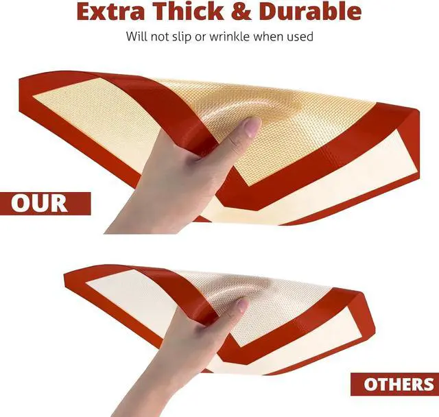 Alt view image 7 of 7 - Silicone Baking Mats 3 Pack, Nonstick Cookie Sheet