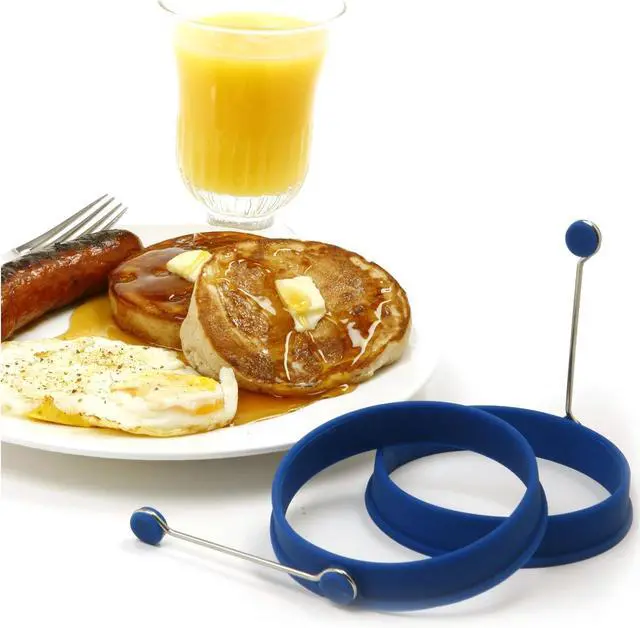 Alt view image 4 of 5 - Norpro Silicone Round Pancake/Egg Rings, 2 Pieces, Blue