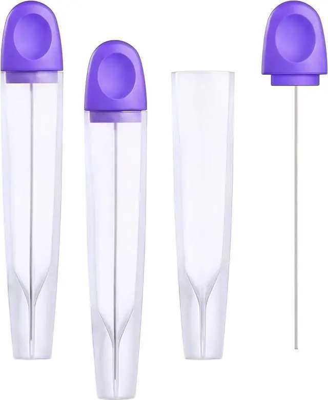 Main image of 3 pcs Cake Tester Stainless Steel Baking Tester with Cover Reusable Metal Mini Cupcake Needle Sticks for Bread Pastry Biscuit Muffin Cookie Baking (Blue)