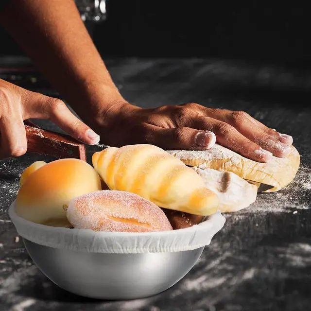 Alt view image 6 of 7 - 6 Pcs Cotton Bread Proofing Covers, Basket Linen Cloths Liner Reusable Cotton Dough Cover 10 Inch Oval 9 Inch Round Cloth Natural Rattan Banneton Proofing Baking Sourdough Basket Covers for Home Dough
