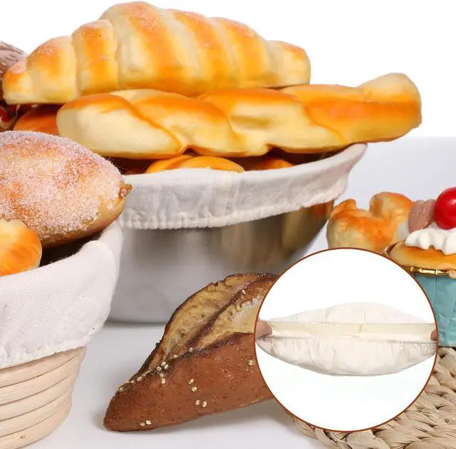 Alt view image 4 of 7 - 6 Pcs Cotton Bread Proofing Covers, Basket Linen Cloths Liner Reusable Cotton Dough Cover 10 Inch Oval 9 Inch Round Cloth Natural Rattan Banneton Proofing Baking Sourdough Basket Covers for Home Dough