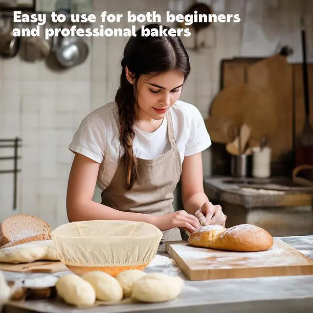 Alt view image 6 of 7 - MAQIHAN 4pcs Banneton Liner Reusable - Banneton Bread Proofing Basket Liner Elastic Cloth Bowl Covers for Bread Rising Sour Dough Proofing Covers Sourdough Making Accessories Baking Supplies
