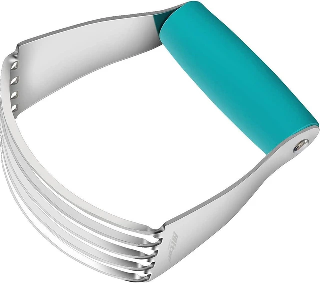 Main image of ALLTOP Pastry Blender Cutter,Stainless Steel Dough Masher for Butter, Biscuit,Baking, Kneading,Dough, Flakier and Fluffier Pie Crusts, Almond - Hand Kitchen Tool (1 Pack, Turquoise)