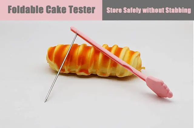 Alt view image 5 of 7 - Foldable Cake Tester for Baking Doneness Stainless Steel Needle Stick, Safe to Use, Folding Pasta Muffin Bread Tester, Baking Accessory