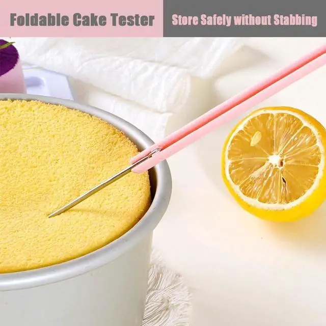 Alt view image 4 of 7 - Foldable Cake Tester for Baking Doneness Stainless Steel Needle Stick, Safe to Use, Folding Pasta Muffin Bread Tester, Baking Accessory