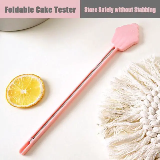 Alt view image 6 of 7 - Foldable Cake Tester for Baking Doneness Stainless Steel Needle Stick, Safe to Use, Folding Pasta Muffin Bread Tester, Baking Accessory