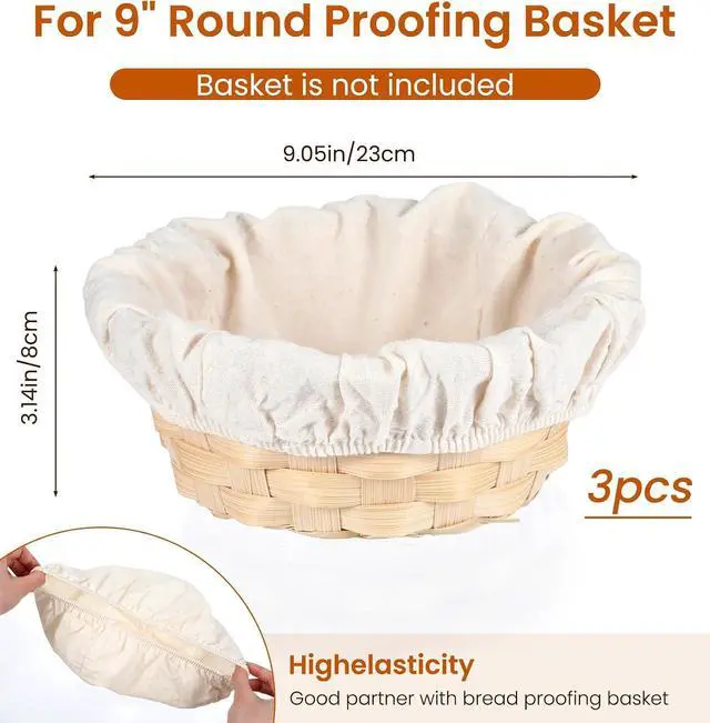Alt view image 2 of 7 - 3Pcs Bowl Covers for Bread Proofing, 9 Inch Reusable Sourdough Covers for Proofing Cover Basket Cloth Bowls Liner Cover for Rising, Ideal for Dough Rising, Easy to Clean (Beige, Round)