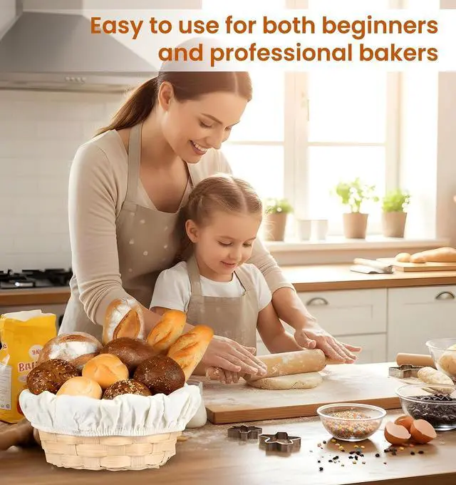 Alt view image 7 of 7 - 3Pcs Bowl Covers for Bread Proofing, 9 Inch Reusable Sourdough Covers for Proofing Cover Basket Cloth Bowls Liner Cover for Rising, Ideal for Dough Rising, Easy to Clean (Beige, Round)
