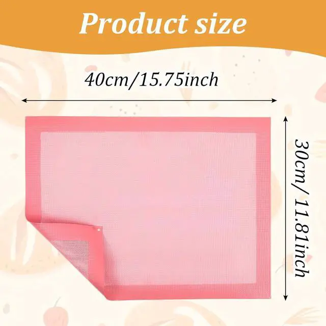 Alt view image 2 of 7 - TIESOME 2 Pcs Reusable Baking Sheet Liners, Perforated Silicone Half Sheet Silicone Baking Mats 11.75" x 15.75" Non Stick Mesh Oven Liners for Eclairs Bread Pizza Cookies, Pink