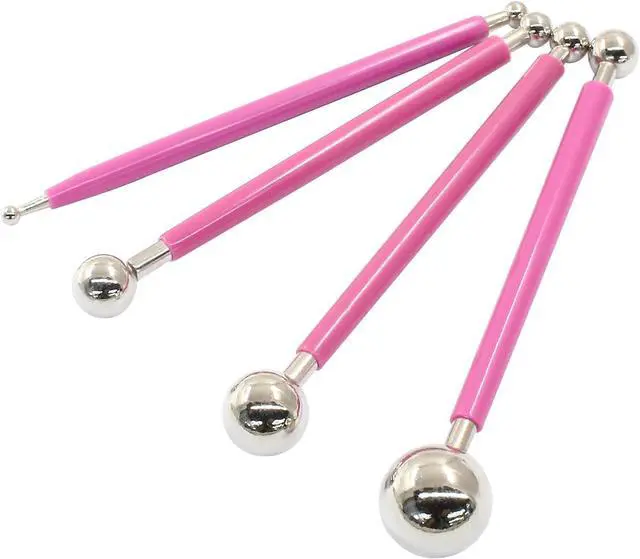 Main image of 4Pcs Pink Ball Shaped Cake Dotting Tool