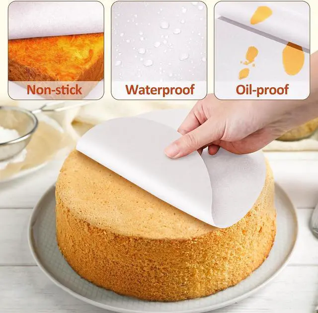 Alt view image 3 of 7 - 8 Inch Parchment Paper Rounds, 200Pcs Precut Baking Paper Sheets