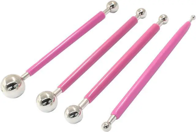 Alt view image 2 of 5 - 4Pcs Pink Ball Shaped Cake Dotting Tool