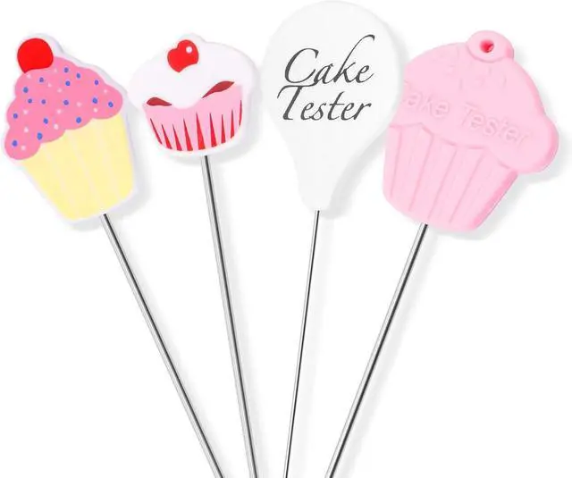 Alt view image 2 of 6 - BENBO Cake Tester Needles Set - 4Pcs Stainless Steel Reusable Testing Probes, Skewers, Stirring Pins and 2Pcs Slicers for Kitchen Bakeware