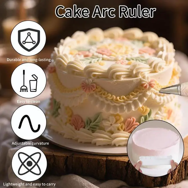 Alt view image 6 of 7 - 4pcs Cake Arc Rulers, Adjustable Cake Arch Swag Guide Tool Curved Decorating Marking Maker Divider Aid Baking Measuring Measurer Pastry Accessories DIY Framing Guide for Professional & Home Bakers