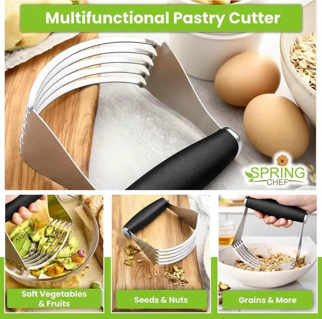 Alt view image 5 of 7 - Spring Chef XL Pastry Blender, Durable Dough Blender For Baking - Black