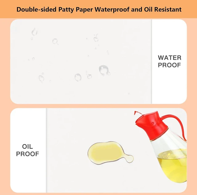 Alt view image 3 of 7 - 100Pcs 6" x 6" Unbleached Parchment Paper, Burger Patty Paper, Non-Stick Squares Wax Paper Sheets for Seperating Patty, Cookies, Baking, Wrapping Candies