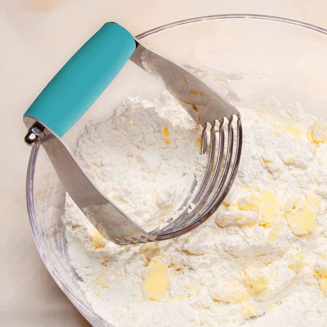 Alt view image 5 of 7 - ALLTOP Pastry Blender Cutter,Stainless Steel Dough Masher for Butter, Biscuit,Baking, Kneading,Dough, Flakier and Fluffier Pie Crusts, Almond - Hand Kitchen Tool (1 Pack, Turquoise)