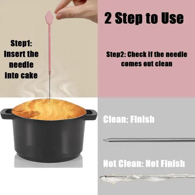 Alt view image 2 of 7 - Foldable Cake Tester for Baking Doneness Stainless Steel Needle Stick, Safe to Use, Folding Pasta Muffin Bread Tester, Baking Accessory