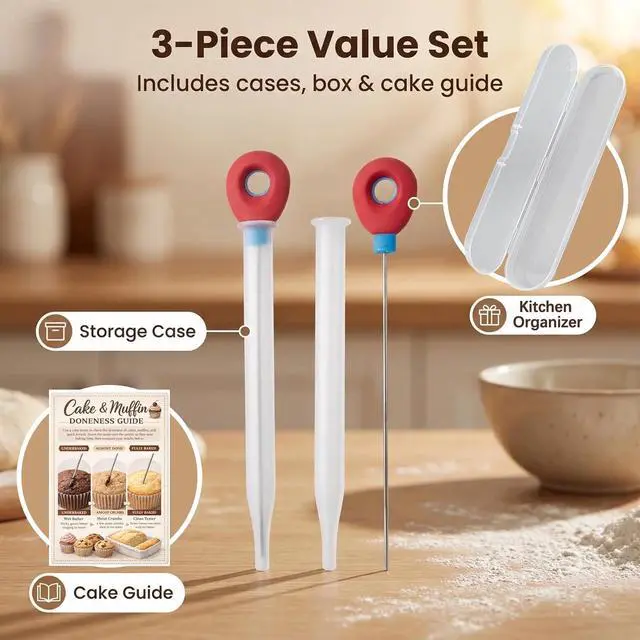 Alt view image 2 of 7 - Cake Tester for Baking Doneness, 3-Pack Stainless Steel Set