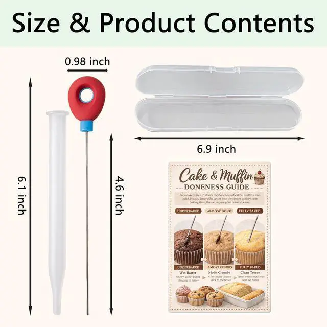 Alt view image 5 of 7 - Cake Tester for Baking Doneness, 3-Pack Stainless Steel Set