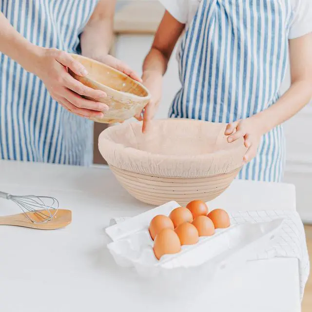 Alt view image 6 of 7 - 2 Pcs Bread Proofing Basket Cloth Liner Baking Dough Basket Cover Natural Rattan Banneton Proofing Cloth for Bakery Home Baking, about 10 inch