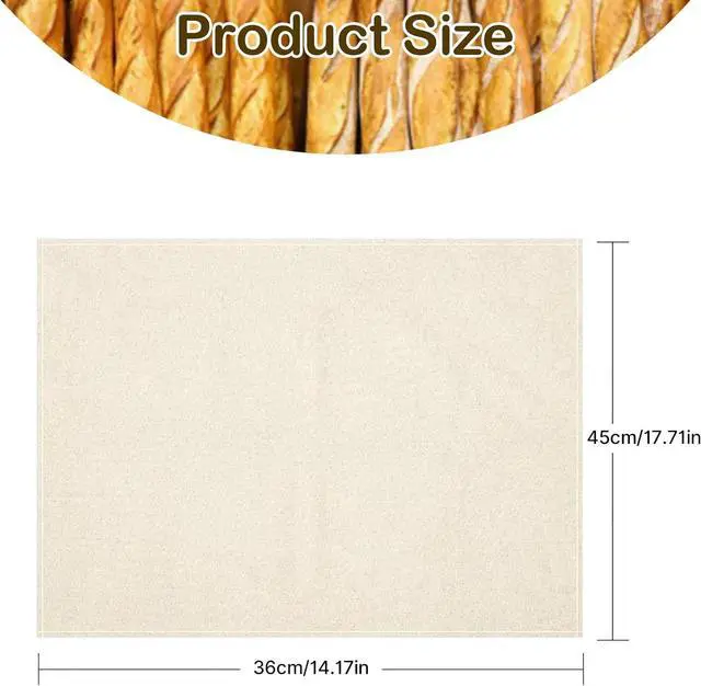Alt view image 2 of 6 - 3Pcs Linen Cloth for Bread Baking 14x18 Inches Tea Towels for Baking Sourdough Bread Proofing Towel Pastry Cloth for Dough, Baguettes, Loaves, Pastry, Homemade Bread