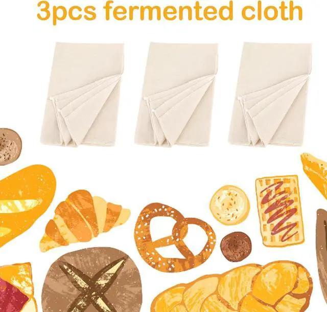 Alt view image 3 of 6 - 3Pcs Linen Cloth for Bread Baking 14x18 Inches Tea Towels for Baking Sourdough Bread Proofing Towel Pastry Cloth for Dough, Baguettes, Loaves, Pastry, Homemade Bread