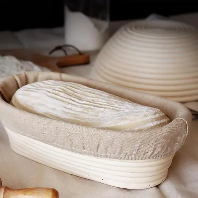 Alt view image 5 of 6 - 3 Pack Banneton Liner Reusable Banneton Bread Proofing Basket Liners Non-Stick Dough Cloth Cover for Bread Banneton Basket Round Oval Sourdough Proofing Bowls Rattan Sourdough Rising Baskets