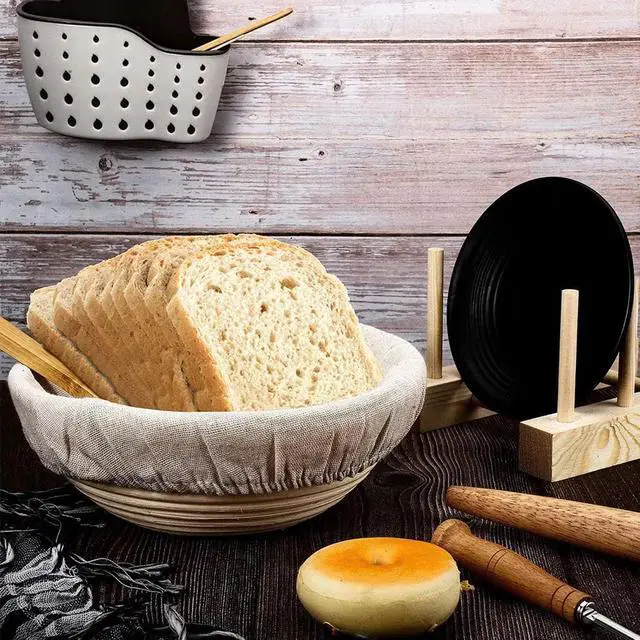 Alt view image 6 of 6 - 3 Pack Banneton Liner Reusable Banneton Bread Proofing Basket Liners Non-Stick Dough Cloth Cover for Bread Banneton Basket Round Oval Sourdough Proofing Bowls Rattan Sourdough Rising Baskets