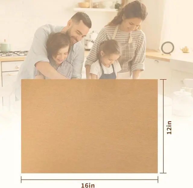 Alt view image 2 of 7 - 100pcs 12x16 inch Unbleached Parchment Paper Sheets for baking, Heavy Duty Precut Parchment Paper Half Sheet Pans, Brown Non-Stick liners for Oven, Cooking & Wrapping Food, Air Fryer Liners