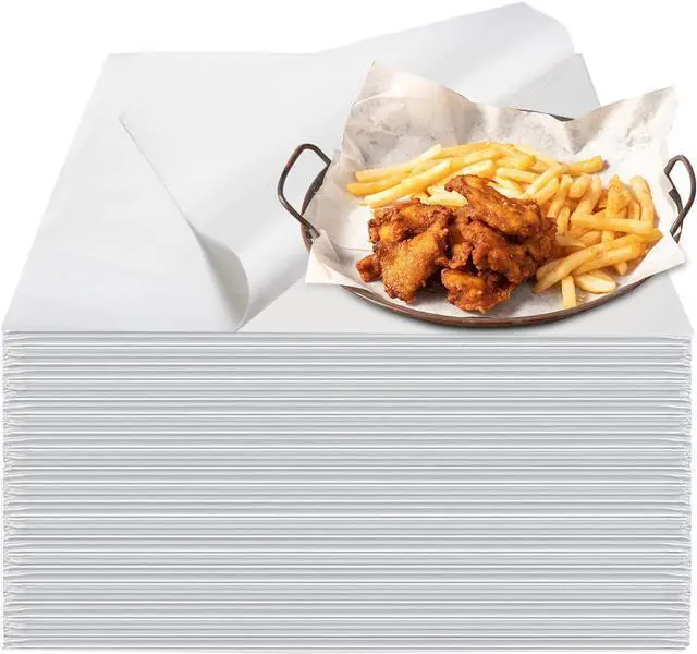 Main image of 100PCS Deli Paper Sheets 12×12", Unbleached White Wax Paper Sheets for Food Basket Liners, Precut Parchment Paper Baking Sheets for Cookies, Grease Resistant Sandwich Wrappering Paper by Neyimqr