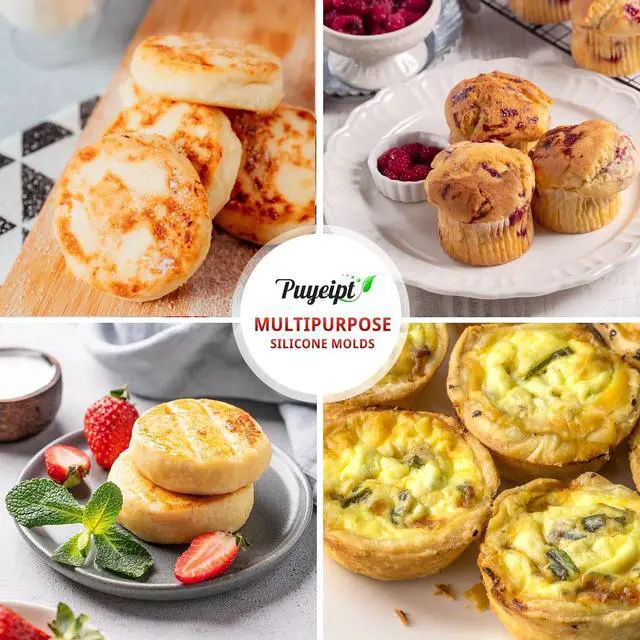 Alt view image 7 of 7 - Puyeipt Air Fryer Egg Bite Molds, 2 Pack, 8 Cups