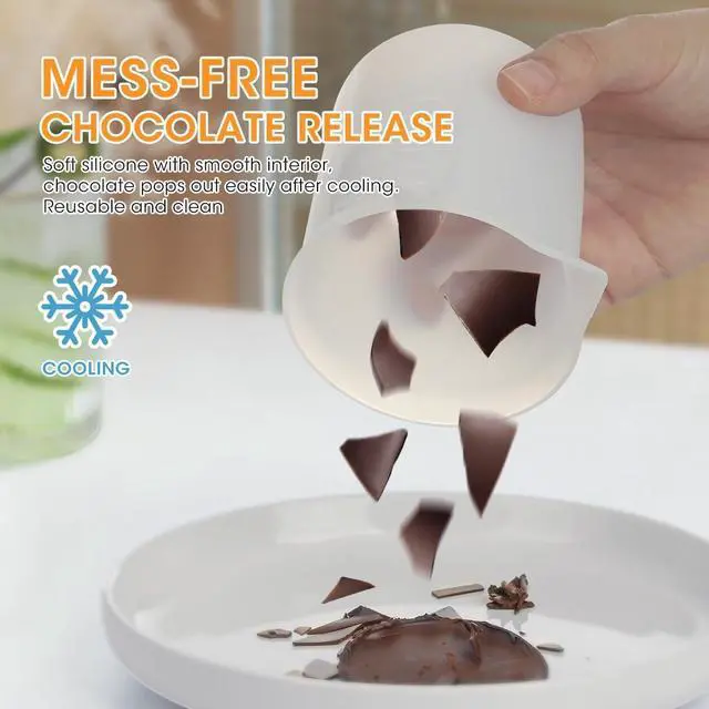 Alt view image 6 of 7 - Aieve 6 Pcs Silicone Chocolate Melting Cups,Reusable Measuring Cups with Scale & Pour Spout, Capacity 100ml/250ml/350ml for Strawberries Treats,DIY Chocolate Mold & Baking Supplies
