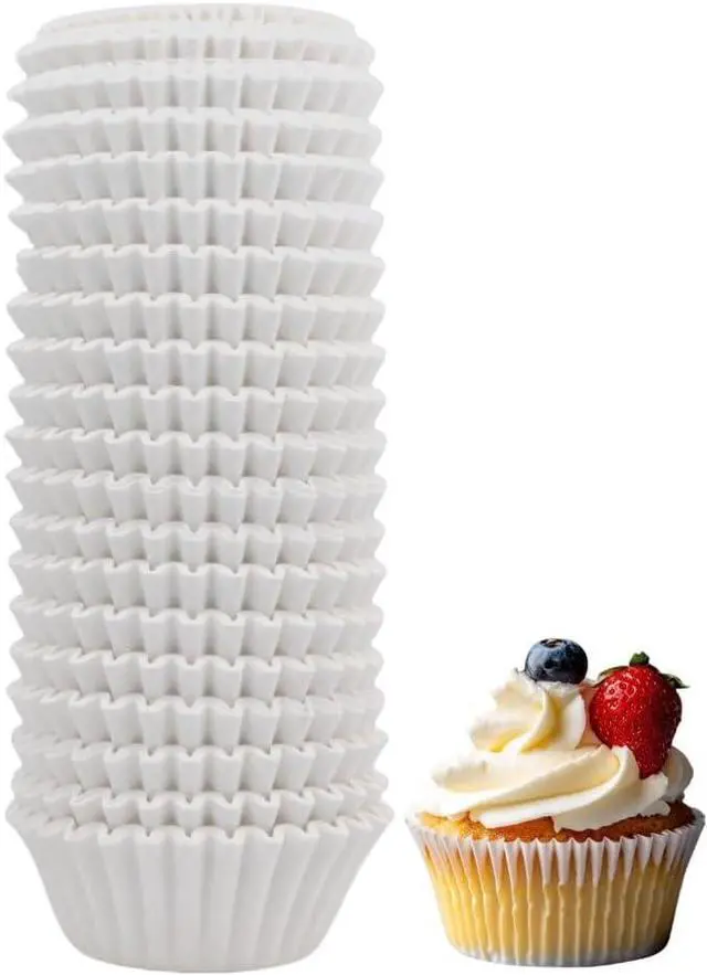 Main image of 500 Counts Mini Cupcake Liners, White Muffin Baking Cups Liners