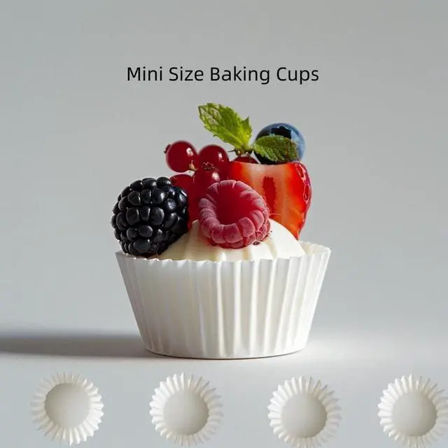 Alt view image 2 of 6 - 500 Counts Mini Cupcake Liners, White Muffin Baking Cups Liners