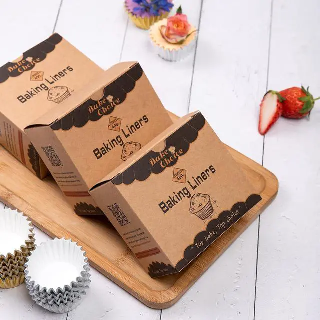 Alt view image 6 of 7 - Bake Choice 400pcs Gold Mini Cupcake Liners, Foil Muffin Liners, Non-Stick