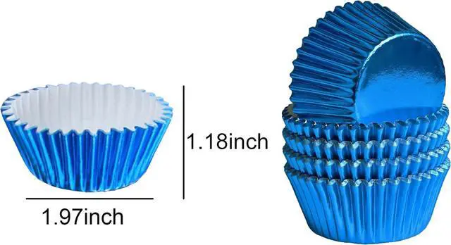 Alt view image 2 of 7 - Blue-Foil Cupcake-Liners Baking-Cupcake,For Birthday Parties Wedding 100Pcs