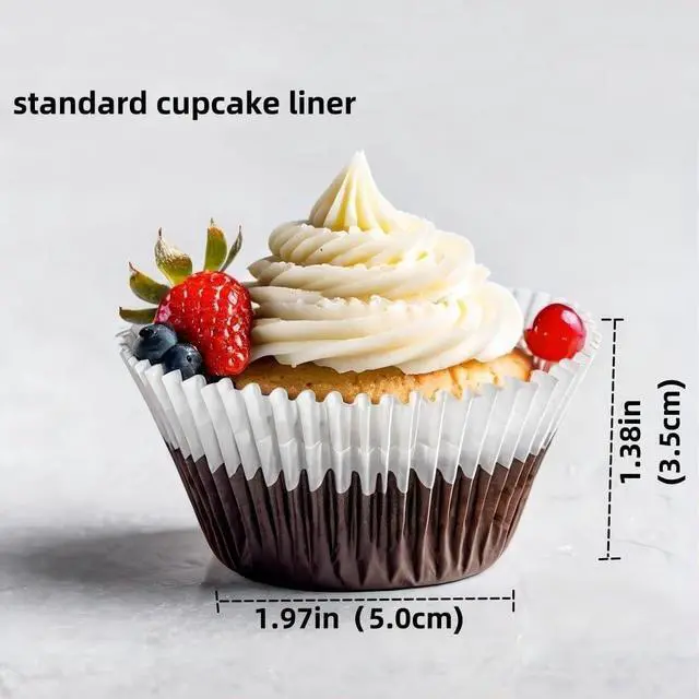 Alt view image 2 of 6 - 200pcs White Standard Cupcake Liners, Muffin Baking Cup Liners