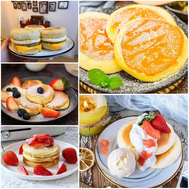Alt view image 6 of 7 - FANGSUN 4 Inch English Muffin Ring, Crumpet & Cookie Ring Set, 5 Pack