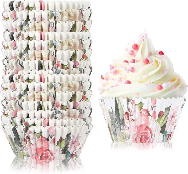 Main image of Gerrii 300 Ct Floral Cupcake Liners Baking Cups for Party Decor