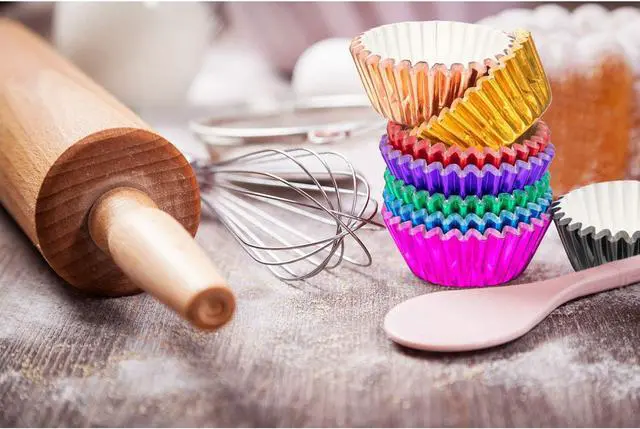 Alt view image 7 of 7 - Sumind 400 Pcs Mini Foil Cupcake Liners Holiday Baking Cups,10 Colors