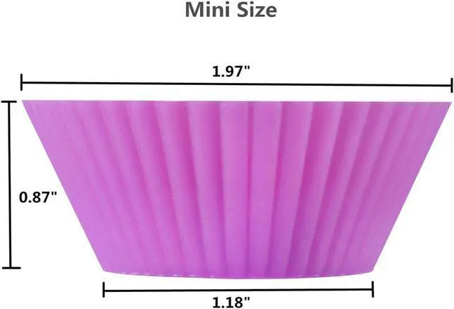 Alt view image 2 of 7 - 2 Inch Mini Size Silicone Baking Cups Muffin Cups, Reusable and Nonstick Mini Cupcake Liners, Chocolate Holders Truffle Cups, 24 Pack, 6 Vibrant Colors, Round