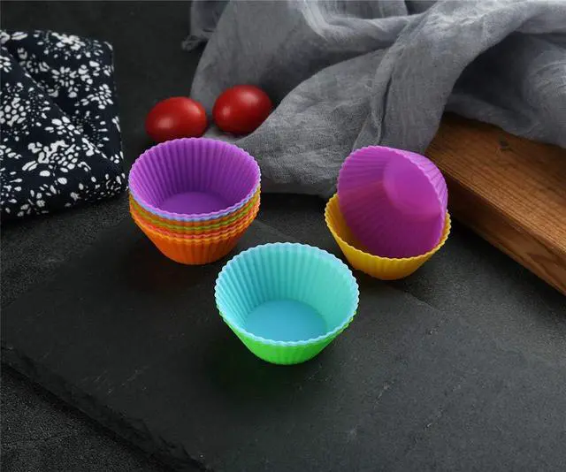 Alt view image 7 of 7 - 2 Inch Mini Size Silicone Baking Cups Muffin Cups, Reusable and Nonstick Mini Cupcake Liners, Chocolate Holders Truffle Cups, 24 Pack, 6 Vibrant Colors, Round
