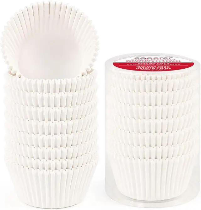 Main image of Caperci Standard White Cupcake Liners for Baking 200 Counts - Greaseproof Muffin Baking Cups for Wedding Birthday Party Baby Shower Festivals (White)