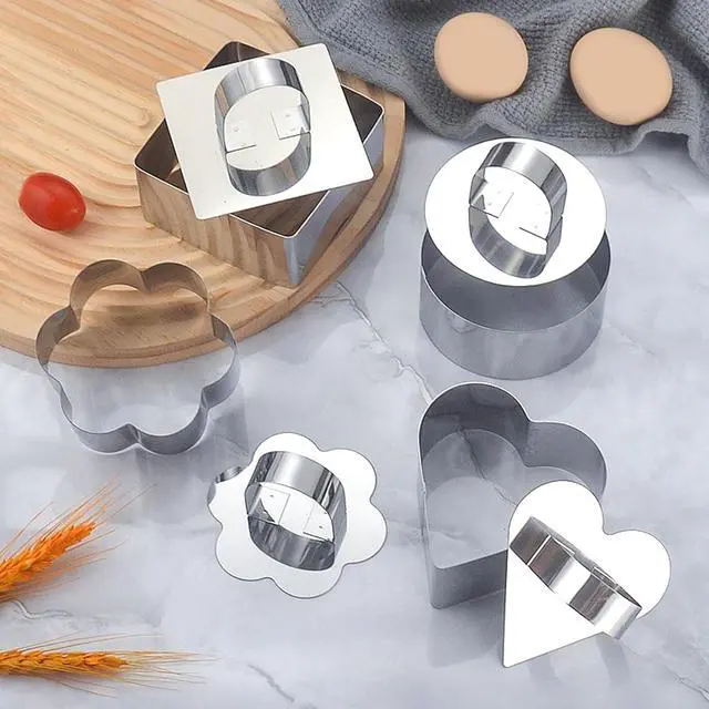 Alt view image 3 of 6 - 4Pack Cake Rings Mould 3.15 inch, with Pusher Stainless Steel Dessert Mousse Cooking Baking Rings Pastry Tool Crumpet Molds (4 Pack)