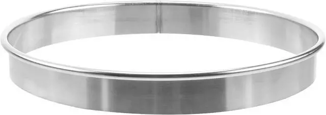 Main image of POPETPOP Pizza Saucing Ring 6.88-inch Stainless Steel Pizza Pan Ring Deep Baking for Toppings Veggies Cheese and Bacon Kitchen Bakeware Tool for and Cleaning