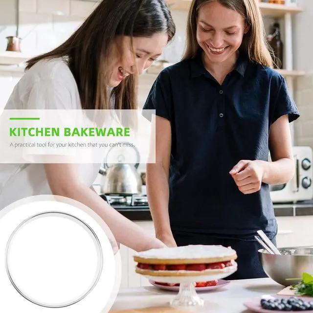 Alt view image 2 of 7 - POPETPOP Pizza Saucing Ring 6.88-inch Stainless Steel Pizza Pan Ring Deep Baking for Toppings Veggies Cheese and Bacon Kitchen Bakeware Tool for and Cleaning